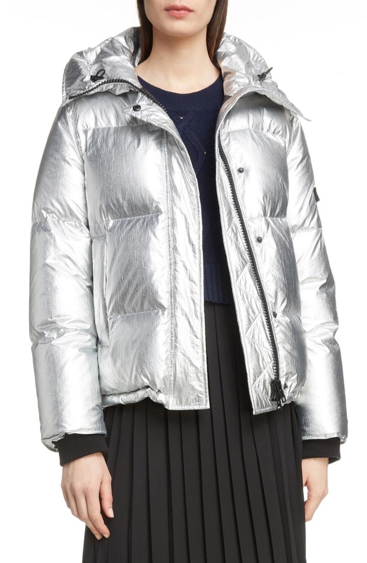 Women's Kenzo Metallic Down Puffer Coat