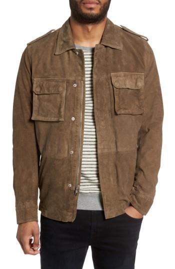 Men's Lamarque Washed Suede Military Shirt Jacket