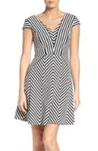 Women's Adrianna Papell Stripe Fit & Flare Dress