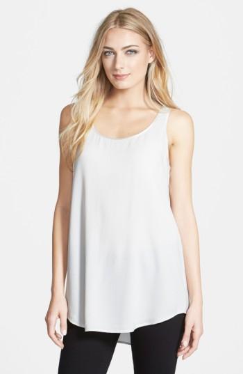 Women's Eileen Fisher Scoop Neck Silk Tank - Ivory