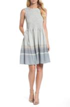 Women's French Connection Serge Stripe Fit & Flare Dress - Blue