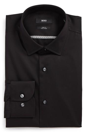 Men's Boss Jerris Slim Fit Dress Shirt - Black