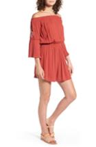 Women's Love, Fire Off The Shoulder Romper - Orange