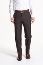 Men's Canali Flat Front Wool Trousers - Brown