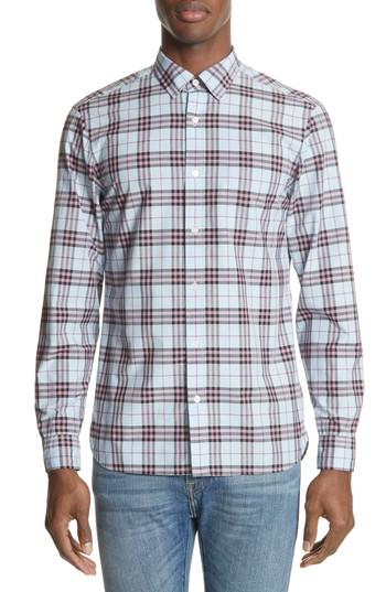 Men's Burberry Alexander Standard Fit Check Sport Shirt - Purple