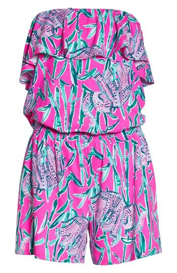 Women's Lilly Pulitzer Anja Sleeveless Romper, Size - Pink