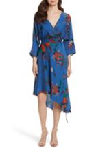 Women's Diane Von Furstenberg Silk Asymmetrical Wrap Dress - Blue