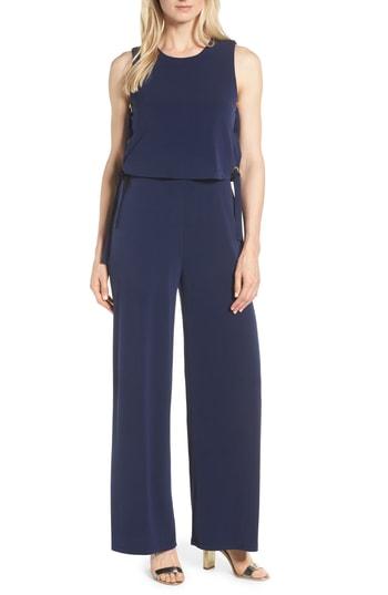 Women's Michael Michael Kors Side Lace-up Jumpsuit - Blue