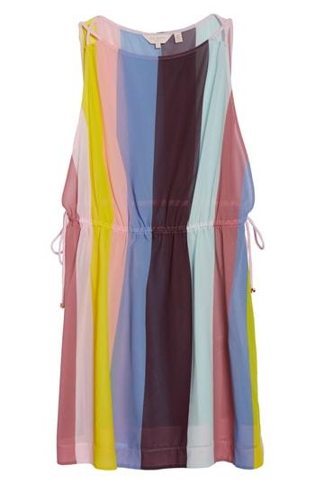 Women's Ted Baker London Penaree Rio Stripe Tabbard Cover-up - Pink