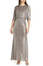 Women's Adrianna Papell Foiled Jersey Gown - Metallic