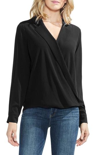 Women's Vince Camuto Faux Wrap Blouse - Black