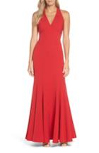 Women's Vince Camuto Halter Trumpet Gown - Red