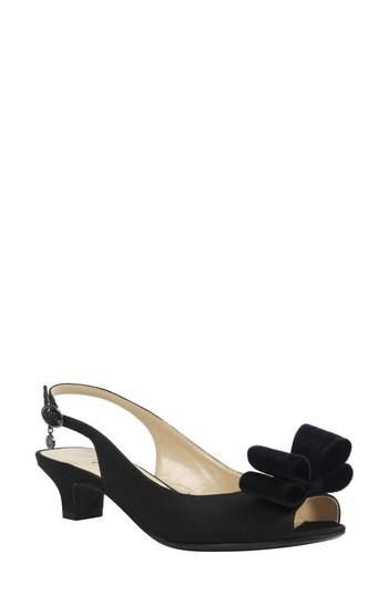 Women's J. Renee Landan Bow Slingback Sandal .5 B - Black