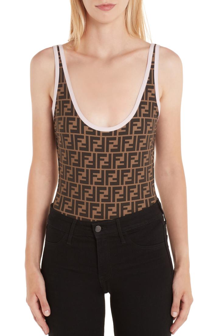 Women's Fendi Ff Reversible Logo One-piece Swimsuit Us / 40 It - Pink