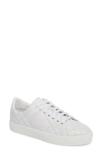 Women's Burberry Check Quilted Leather Sneaker .5us / 35.5eu - White