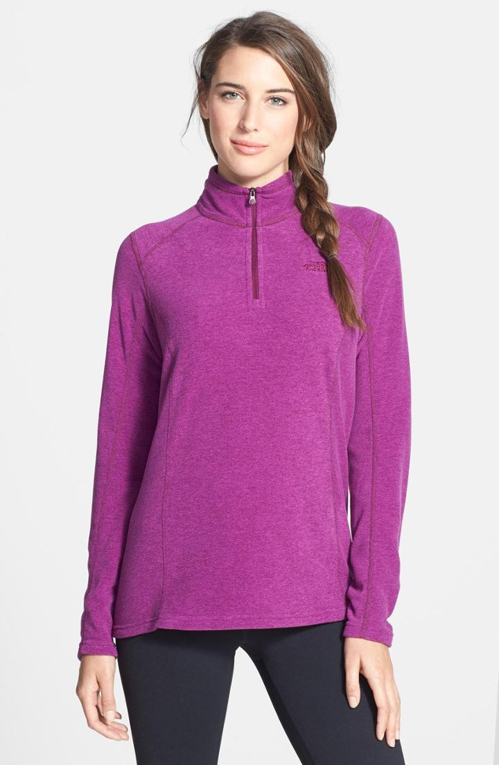 Women's The North Face 'glacier' Quarter Zip Pullover - Purple