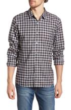 Men's James Perse Regular Fit Plaid Sport Shirt (xs) - Orange