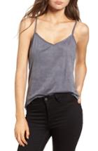 Women's Mimi Chica Faux Suede Camisole Tank - Grey