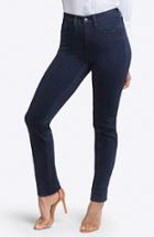 Petite Women's Curves 360 By Nydj Slim Straight Leg Jeans P - Blue