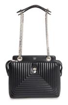 Fendi Dotcom Click Quilted Leather Satchel - Black