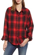 Women's Pam & Gela Plaid Embellished Oversize Shirt - Red