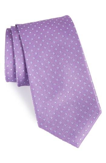 Men's Nordstrom Men's Shop Sturridge Dot Silk Tie, Size - Purple