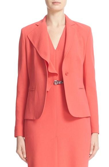 Women's Max Mara Dardano Wool Crepe Jacket With Removable Ruffle