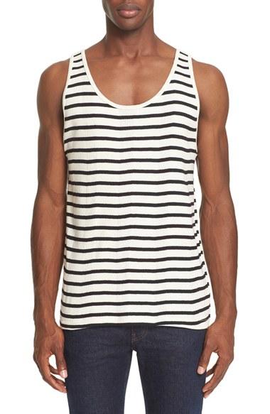 Men's Saturdays Nyc Nick Stripe Tank - White