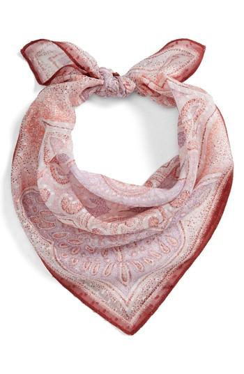 Women's Nordstrom Jacquard Dot Silk Blend Scarf, Size - Purple