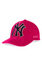 Women's Gucci Velveteen Baseball Cap - Pink