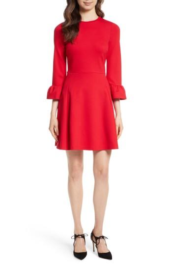 Women's Kate Spade New York Ponte Knit Fit & Flare Dress, Size - Red