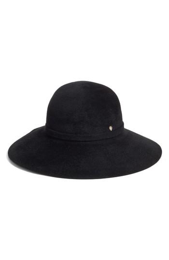 Women's Helen Kaminski Rollable Rabbit Hair Felt Floppy Hat - Black