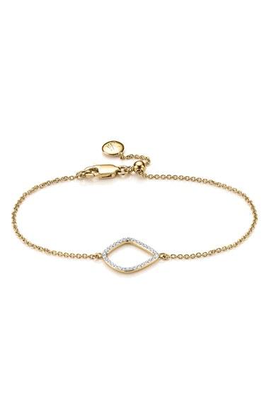 Women's Monica Vinader 'riva' Diamond Charm Bracelet