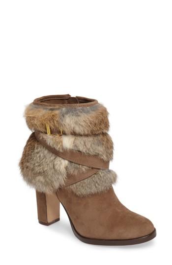 Women's Louise Et Cie Yuma Genuine Rabbit Fur Bootie M - Black