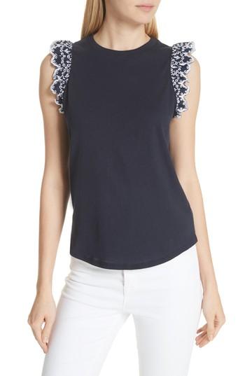 Women's Kate Spade New York Eyelet Trim Tee - Blue