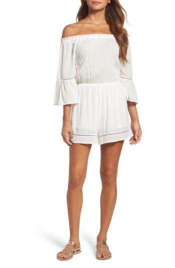 Women's Nsr Off The Shoulder Romper - White