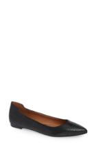 Women's Calvin Klein Giannis Lizard Embossed Ballet Flat M - Black