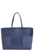 Tory Burch 'block T' Leather Tote - Blue