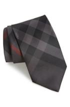 Men's Burberry London 'clinton' Check Silk Tie, Size - Grey
