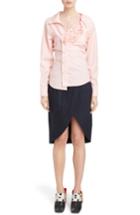 Women's Jacquemus Asymmetrical Ruched Cotton Blouse Us / 34 Fr - Pink