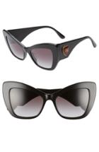 Women's Dolce & Gabbana Sacred Heart 54mm Gradient Cat Eye Sunglasses - Black Gradient