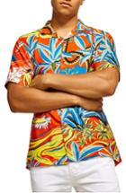 Men's Topman Hawaiian Classic Fit Shirt - Red