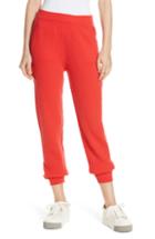 Women's Allude Ribbed Cashmere Joggers - Red