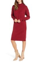 Women's Bp. Mock Neck Sweater Dress, Size - Red