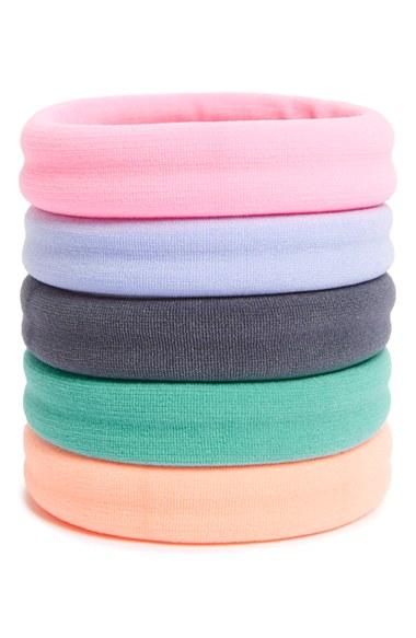 L. Erickson Set Of 5 Sport Ponytail Holders, Size - Pink