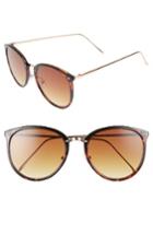Women's Leith 55mm Round Sunglasses - Burgundy/ Gold