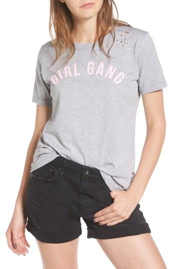 Women's Prince Peter Girl Gang Distressed Tee - Grey