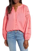 Women's Halogen Ruched Tie Sleeve Top, Size - Green