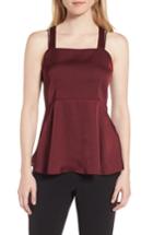 Women's Chelsea28 Strappy Peplum Tank - Burgundy
