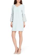 Women's Tahari Lace & Ruffle Sleeve Shift Dress - Blue